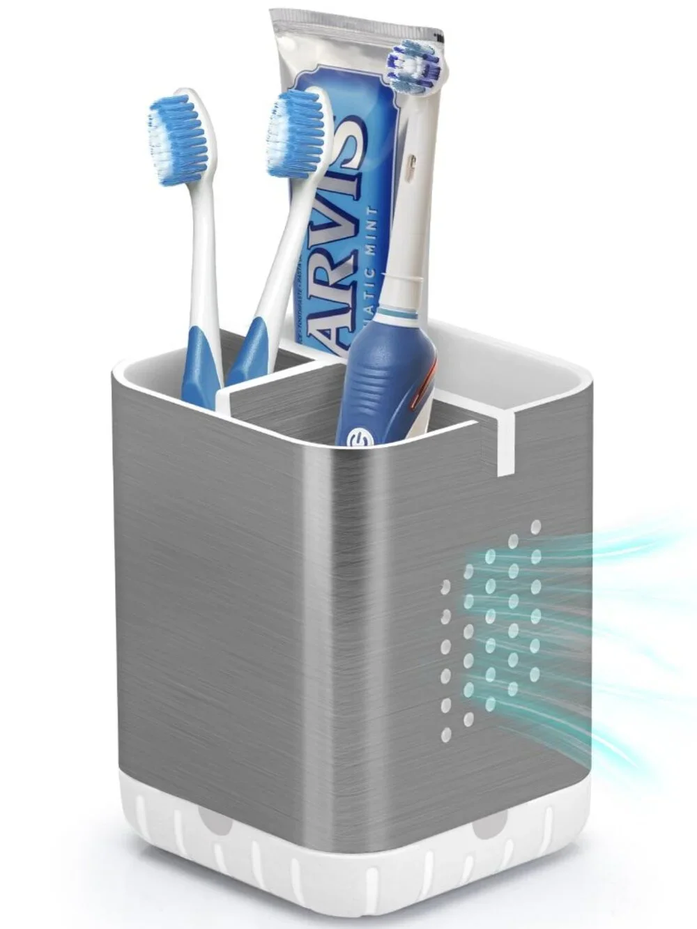 Toothbrush Holder Toothpaste Organizer Drainage for Bathroom Vanity, Detachable